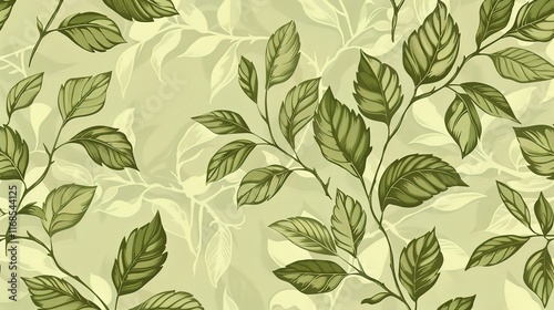 sage leaf seamless pattern wallpaper