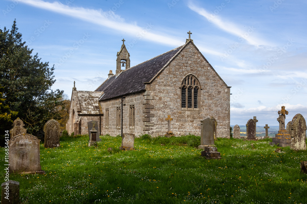 St Oswald's, Heavenfield from the South East. Church is sited on an ancient battlefield (battle of Heavenfield 635AD) and earlier Saxon church. Current building is from 1817. St Oswald's, Heavenfield from the South East. Church is sited on an ancient battlefield (battle of Heavenfield 635AD) and earlier Saxon church. Current building is from 1817.
