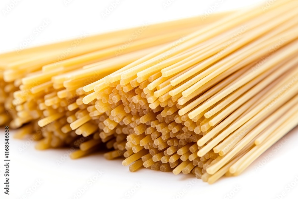 Close-up of uncooked spaghetti pasta. Close-up of uncooked spaghetti pasta.
