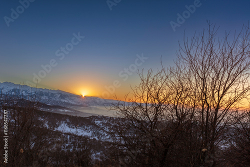 sunset in the mountains