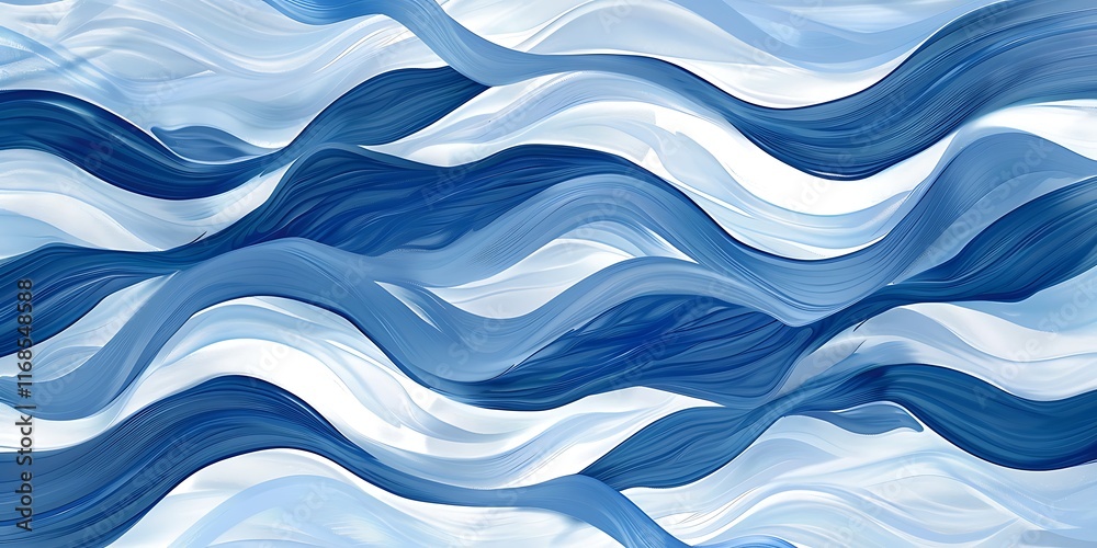 Obraz premium abstract ocean waves in shades of blue and white dynamic texture