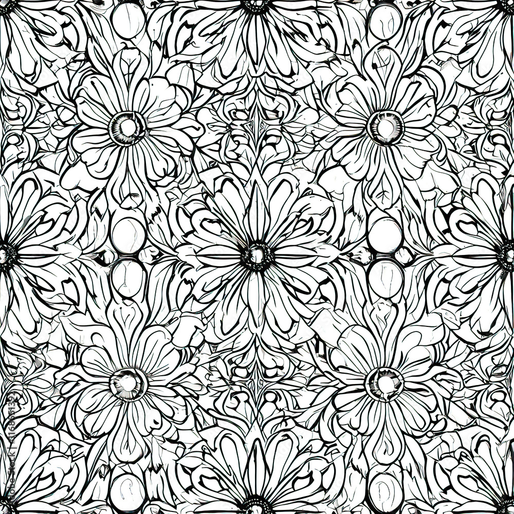 A coloring book with single-line patterns in the form of a fashion trend, vegetation and fantasy, a basis for a tattoo A coloring book with single-line patterns in the form of a fashion trend, vegetation and fantasy, a basis for a tattoo