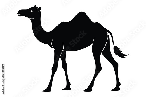 camal black color silhouette white background G.eps