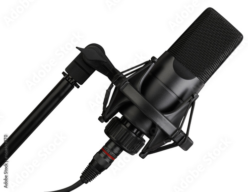 Professional microphone isolated. Podcast or recording studio