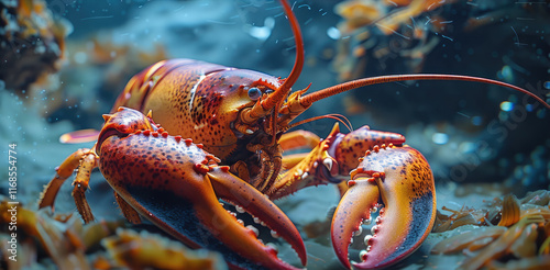 a giant Lobster, underwater. photo