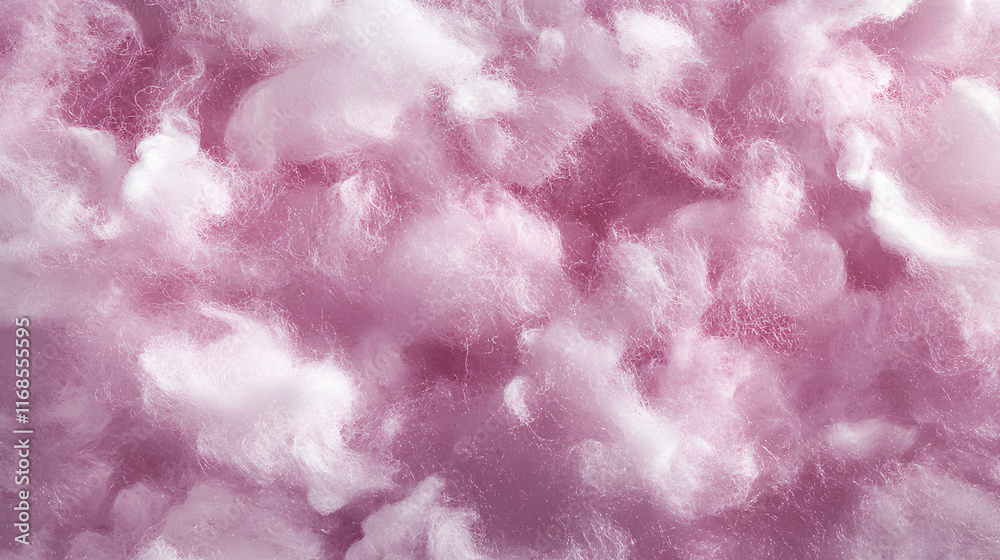 Fototapeta premium A soft and dreamy pink cotton wool background, with an abstract, fluffy texture reminiscent of sweet candyfloss.