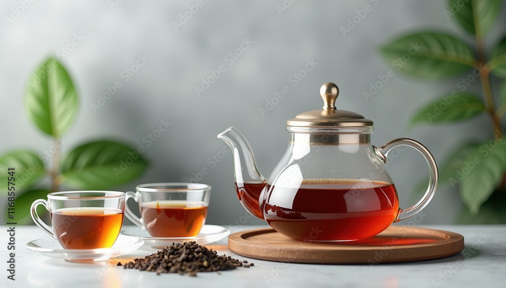 Mockup Tea Pot on white background with tea cups and loose leaf tea. Packaging template mockup Mockup Tea Pot on white background with tea cups and loose leaf tea. Packaging template mockup