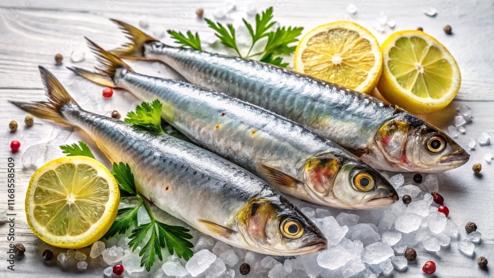 Fresh Sardines: Omega-3 Rich Culinary Still Life Fresh Sardines: Omega-3 Rich Culinary Still Life