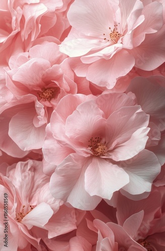 Soft pink cherry blossoms create a delicate floral background in spring