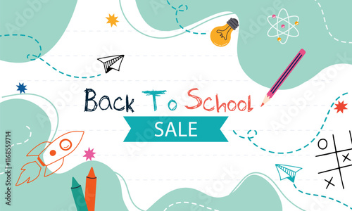 Back to School Cute Stationery Illustration vector illustration