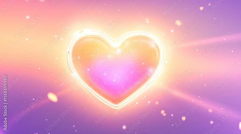Luminous Heart Neon Sign Against a Gradient Twilight Sky, Soft Pink and Purple Tones, Ethereal Light Rays, Romantic Floating Particles, Creating a Dreamy Valentine's Atmosphere with Dramatic Lighting Luminous Heart Neon Sign Against a Gradient Twilight Sky, Soft Pink and Purple Tones, Ethereal Light Rays, Romantic Floating Particles, Creating a Dreamy Valentine's Atmosphere with Dramatic Lighting