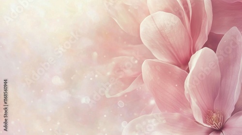 Magnolia flowers bloom gracefully in soft light during springtime
