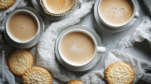 Delicious cookies and spiced drink create a perfect cozy afternoon setting