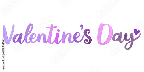 Valentine's Day celebration, romantic design, watercolor style, festive typography, love theme, decorative elements.
