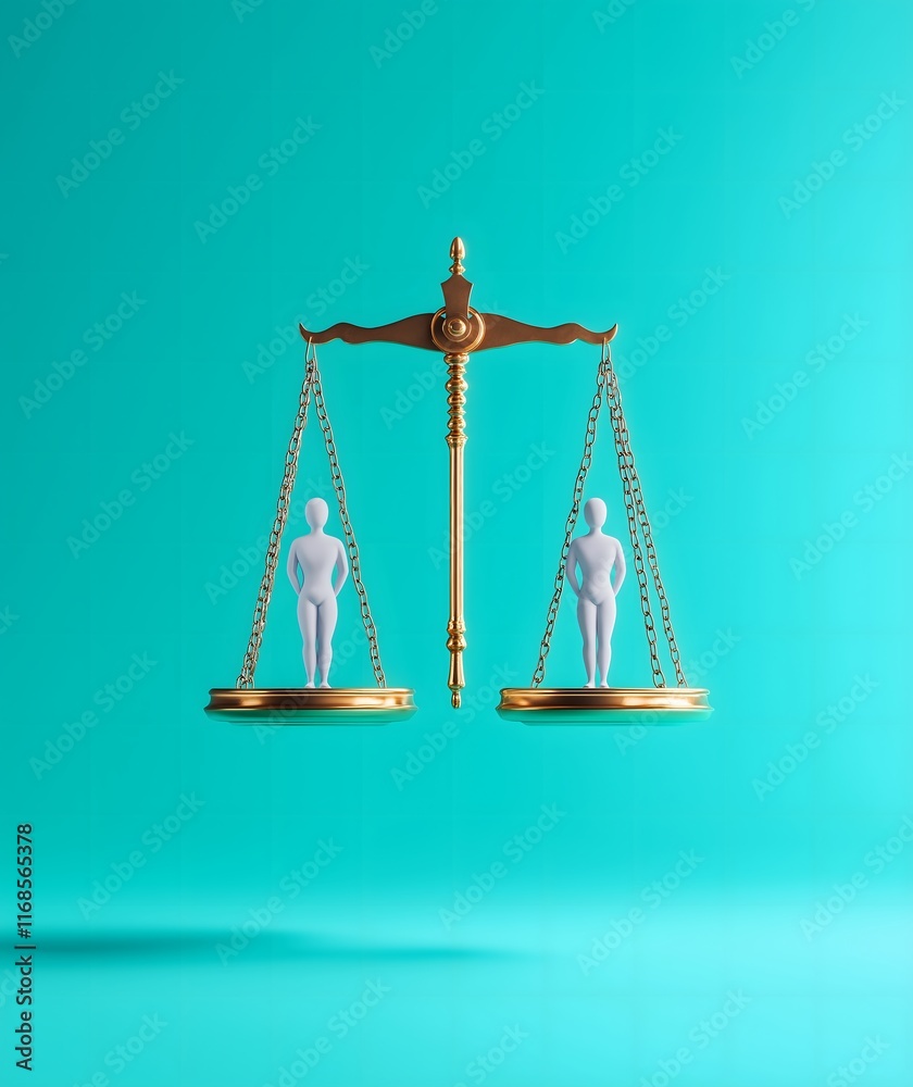 Goal of life, purpose and health concept: Balanced scale with human figures, symbols of health and happiness. Goal of life, purpose and health concept: Balanced scale with human figures, symbols of health and happiness.