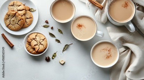 Delicious cookies and spiced drink create a perfect cozy afternoon setting