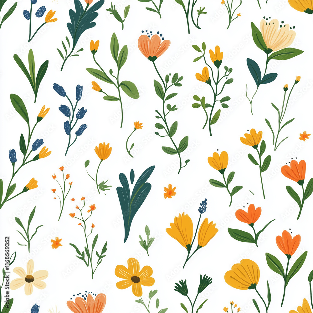 Naklejka premium spring pattern, white background