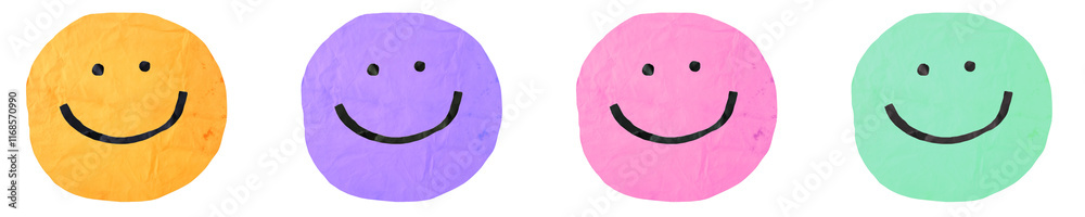 PNG Colorful smiling face icons, element set on transparent background PNG Colorful smiling face icons, element set on transparent background