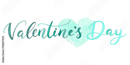 Valentine's Day theme, watercolor heart, romantic design, festive typography, love celebration, artistic expression.