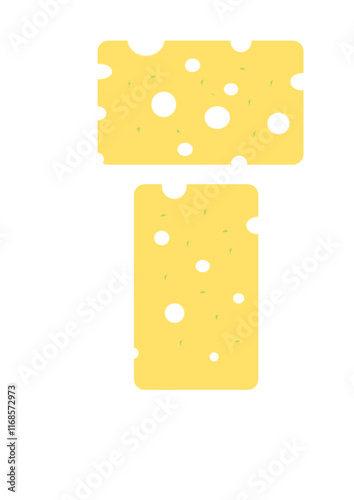 Cheese slices with bigger and small holes.
