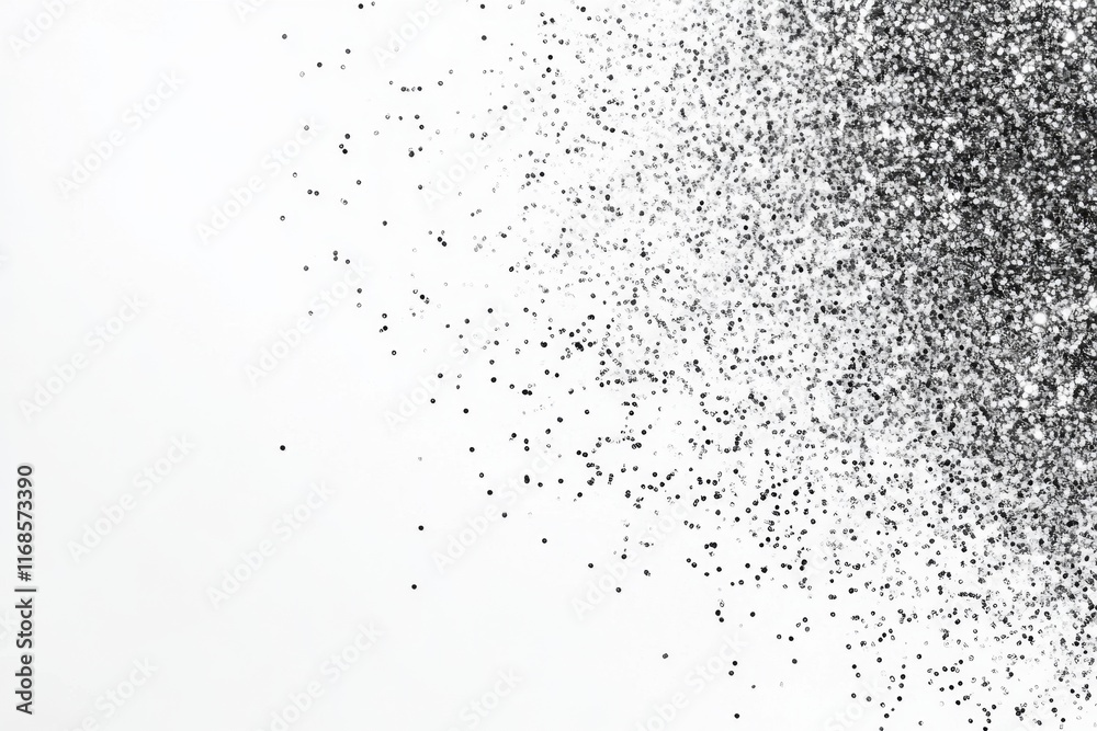 Obraz premium Black powder explosion on white background.