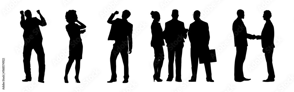 Business people silhouette png cut out element set, transparent background Business people silhouette png cut out element set, transparent background