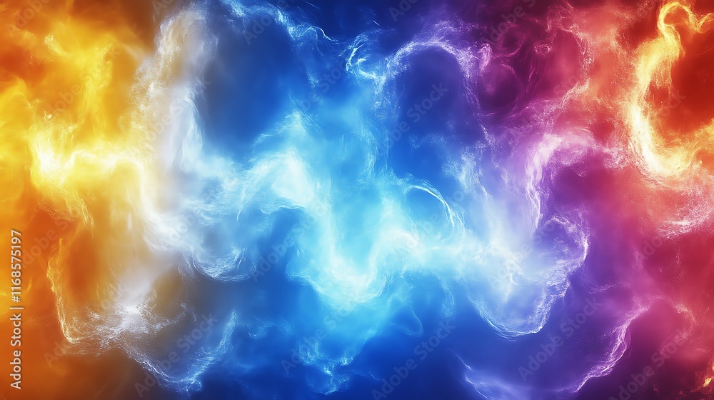 Obraz premium Abstract Colorful Swirling Energy Nebula Cosmic Background