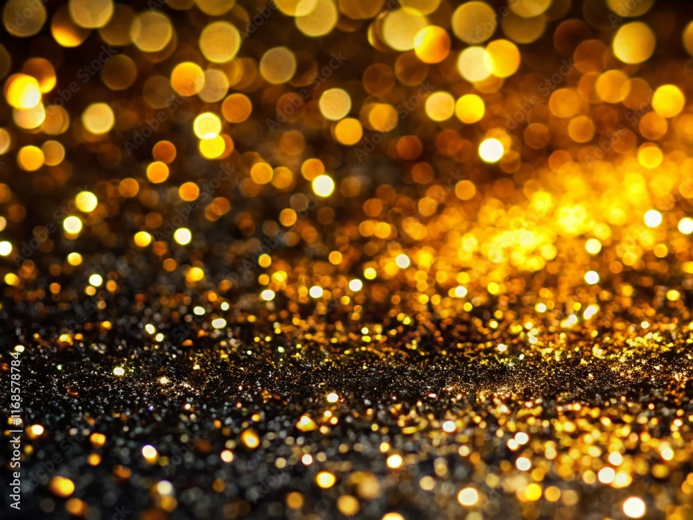 Elegant Black Gold Sparkle Background: High-Resolution Stock Photo with Deep Depth of Field Elegant Black Gold Sparkle Background: High-Resolution Stock Photo with Deep Depth of Field