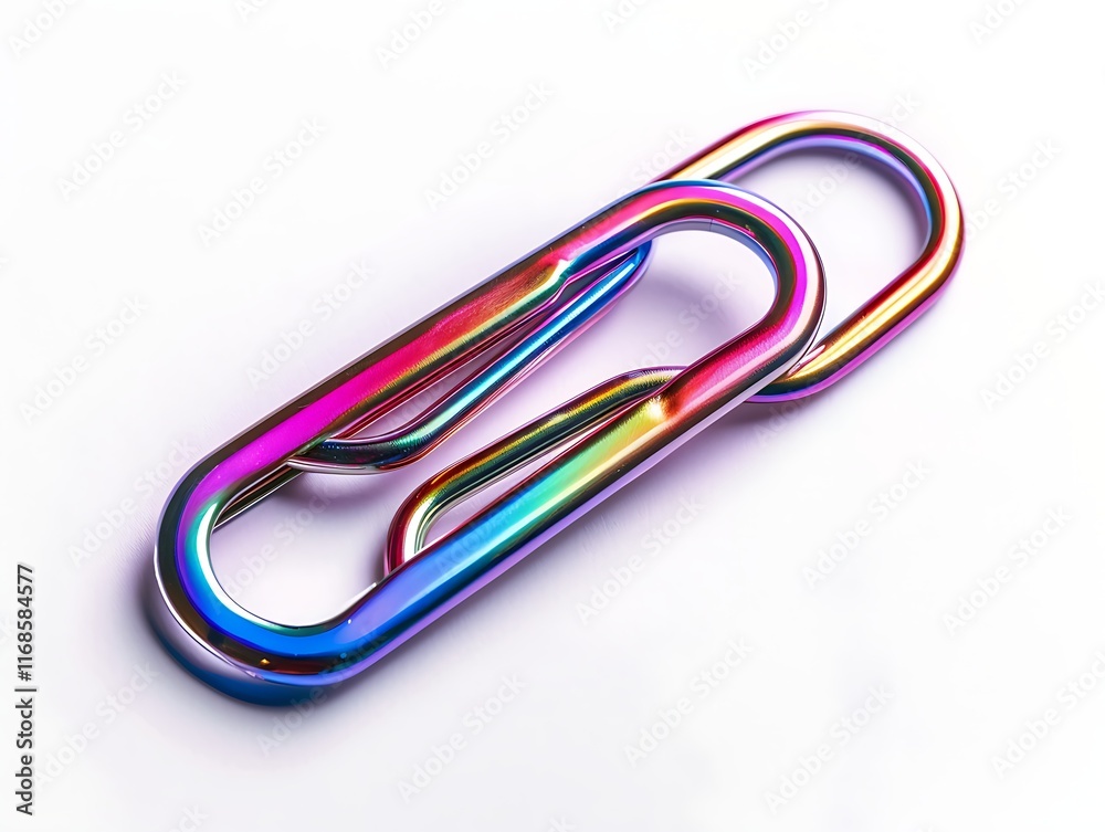 shiny metallic paperclip on white background shiny metallic paperclip on white background