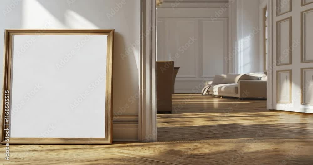 painting in classic interior room mockup