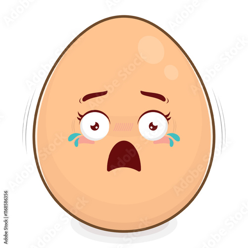 egg scared face cartoon cute