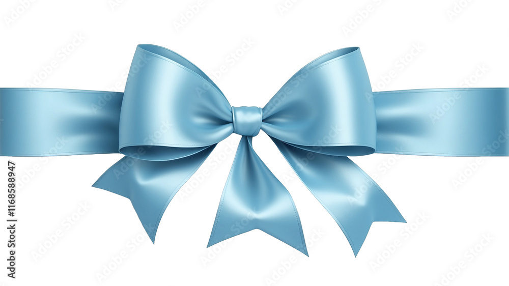 Elegant Blue Ribbon with Bow for Gift Boxes and Decorative Designs. Elegant Blue Ribbon with Bow for Gift Boxes and Decorative Designs.