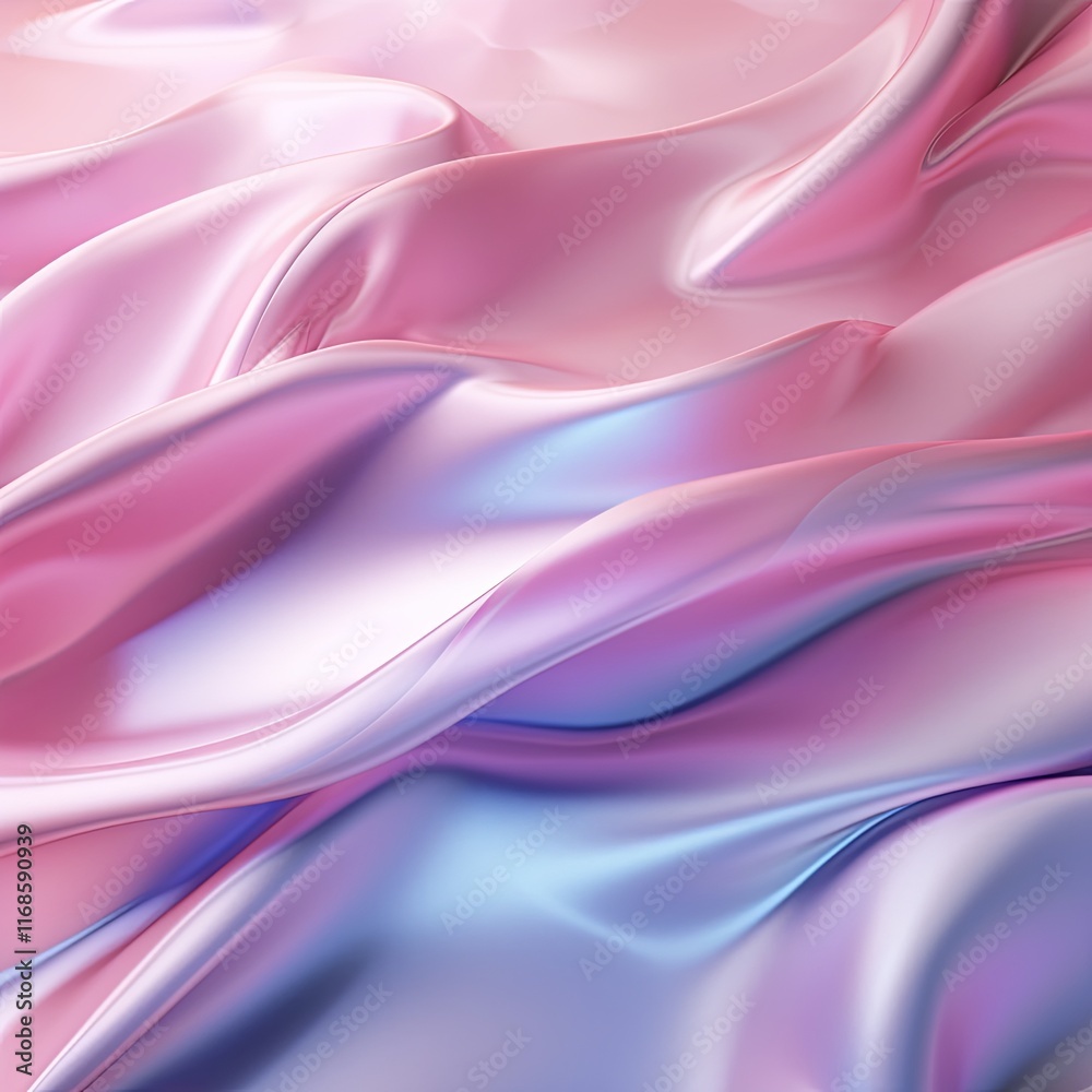 Obraz premium Smooth pink and blue satin fabric with soft folds and a glowing sheen. Abstract luxury texture for textile and artistic design projects.