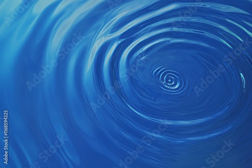 Calming ripples on a tranquil blue water surface under soft sunlight reflections