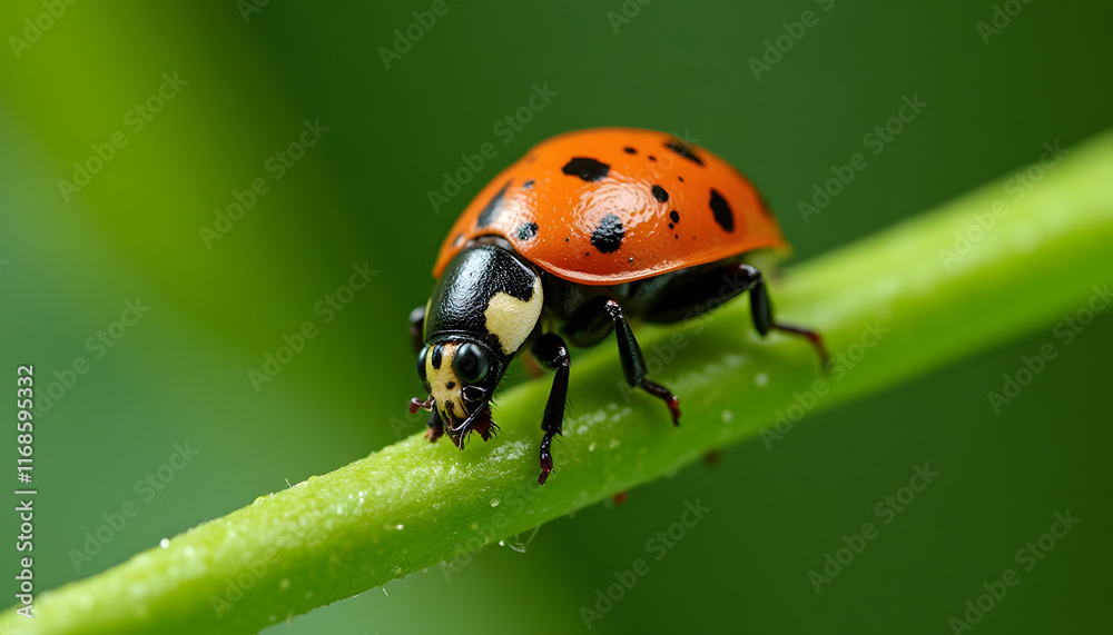 Ladybug on a Green Stem Ladybug on a Green Stem