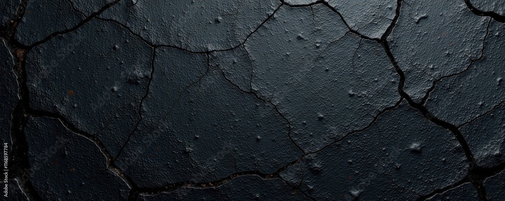 Obraz premium Rough, cracked black surface with distressed texture, dark, brick