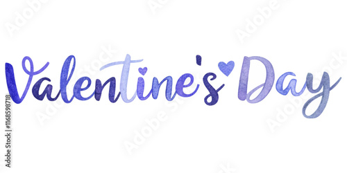 Valentine's Day design, watercolor lettering, romantic theme, festive colors, holiday celebration, love and affection.