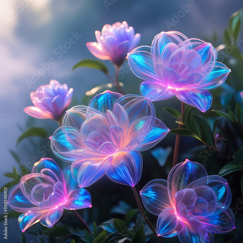 beautiful spectrum Kemboja flower, created by generative ai