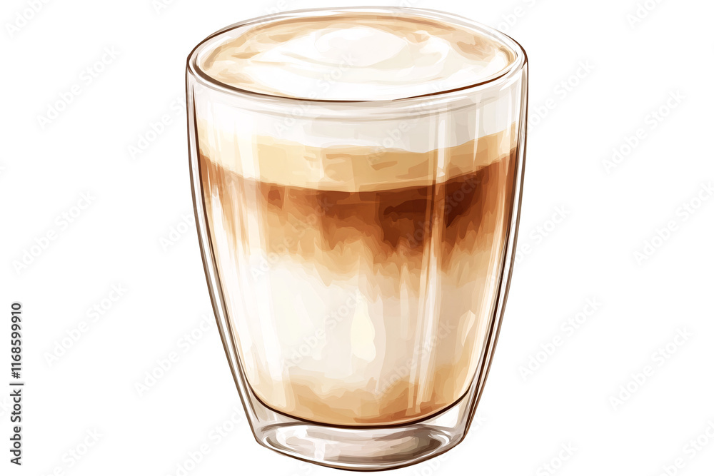 Isolated Latte Macchiato in a Glass Cup Isolated Latte Macchiato in a Glass Cup