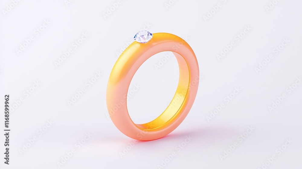 Elegant Peach and Gold Ring with Diamond Accent Modern Jewelry Design Elegant Peach and Gold Ring with Diamond Accent Modern Jewelry Design