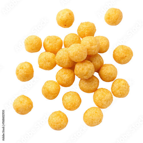 cheese puff balls isolated on transparent background Generative Ai