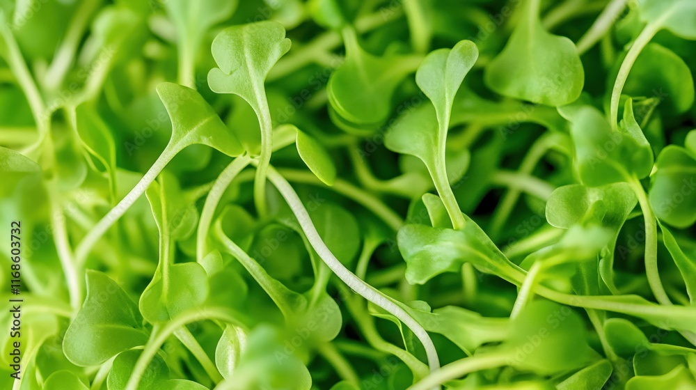 Fresh and Vibrant Microgreens Sprouting in a Lush Green Background Fresh and Vibrant Microgreens Sprouting in a Lush Green Background