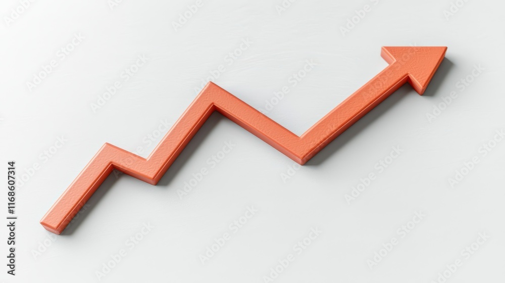 Upward Trending Coral Arrow Graph Growth Progress and Success Visualization Upward Trending Coral Arrow Graph Growth Progress and Success Visualization