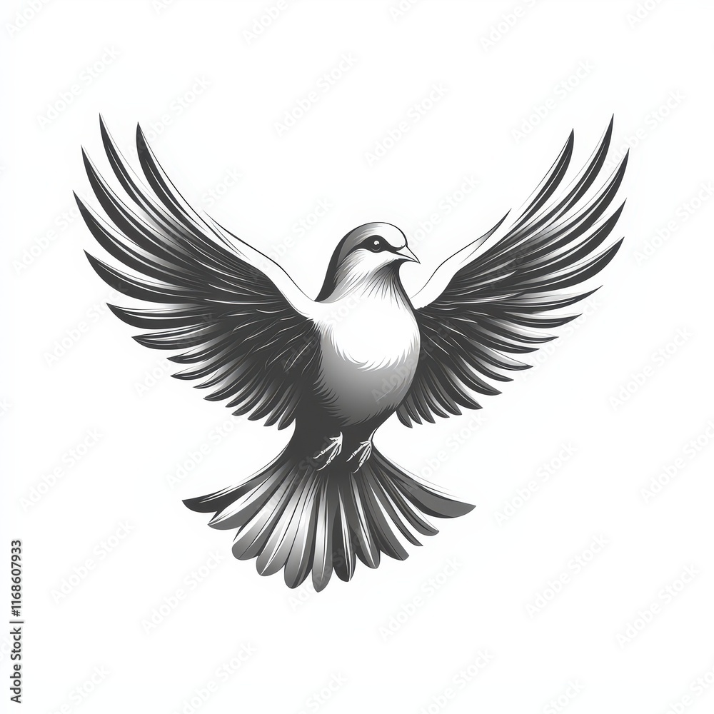 Fototapeta premium Design of dove icon logo illustration isolated on white background