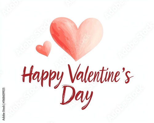 Wallpaper Mural Watercolor hearts with 'Happy Valentine's Day' text. Perfect for celebrating love and affection with a romantic, artistic touch. Ideal for greeting cards and festive decorations. Torontodigital.ca