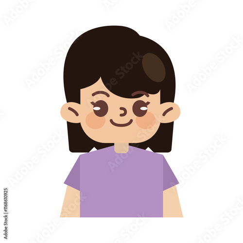 Kids Avatar Vector Illustration Isolated In White. Face Emotions. Multinational User People Portrait. Flat Illustration