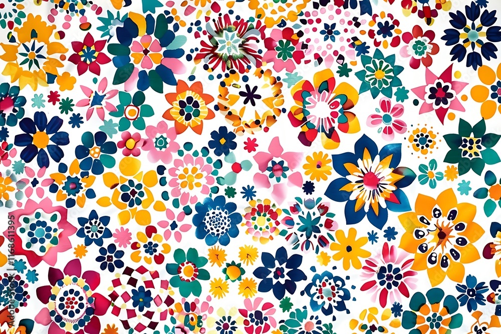Naklejka premium kaleidoscopic patterns in vibrant colors
