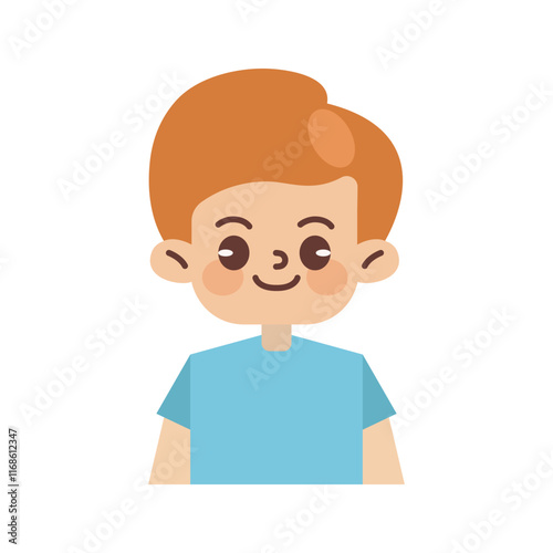 Kids Avatar Vector Illustration Isolated In White. Face Emotions. Multinational User People Portrait. Flat Illustration