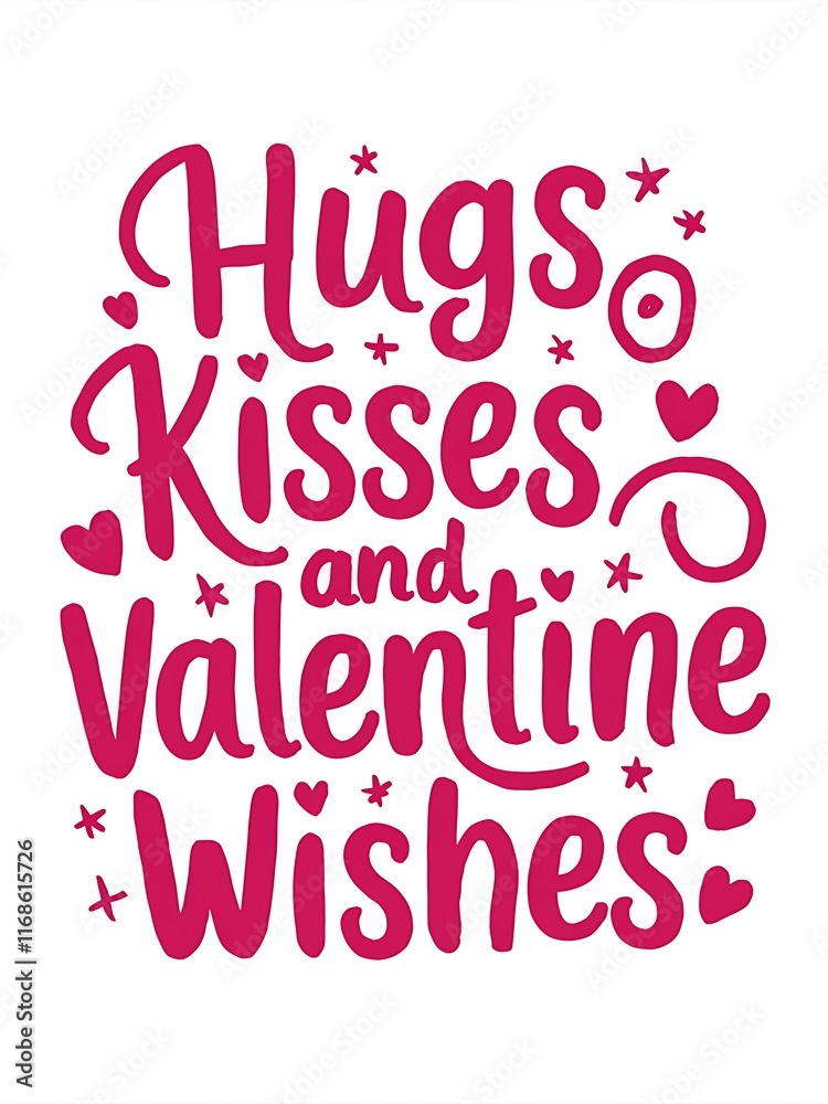 A delightful, hand-drawn Valentines Day card featuring with Hugs, Kisses, and Valentine Wishes A delightful, hand-drawn Valentines Day card featuring with Hugs, Kisses, and Valentine Wishes