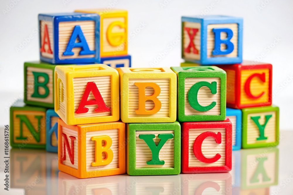 Adorable Baby Shower Clipart: Stacked ABC Blocks on White Background Adorable Baby Shower Clipart: Stacked ABC Blocks on White Background